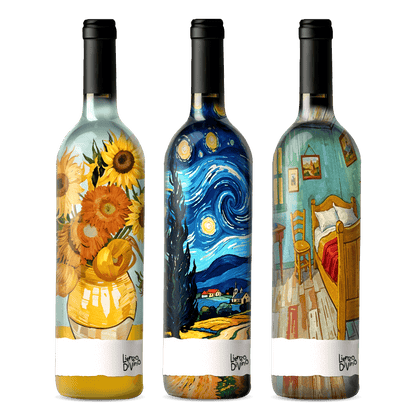 Colección de botellas Van Gogh pintados a Mano 🖌️