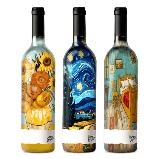 Colección de botellas Van Gogh pintados a Mano 🖌️