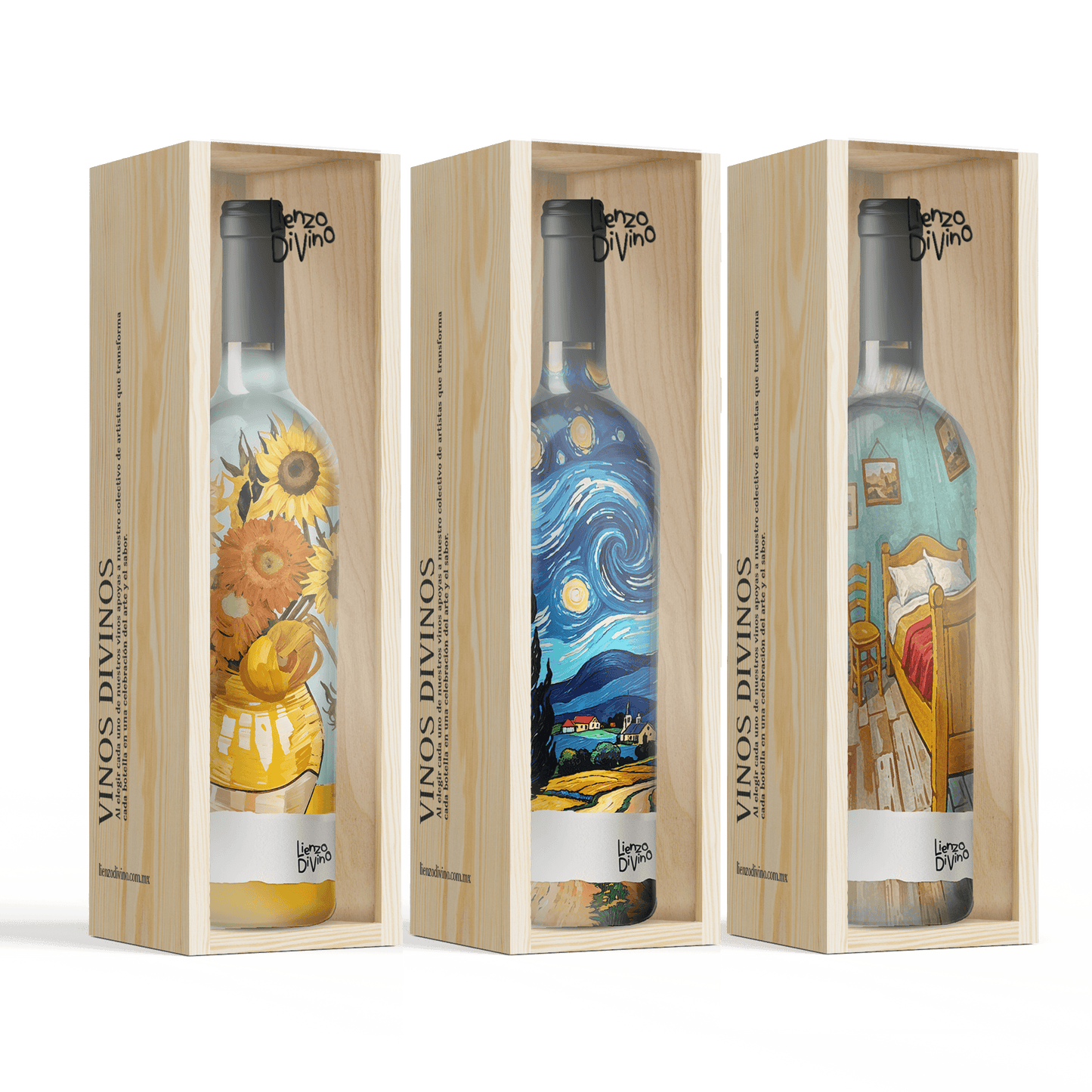 Colección de botellas Van Gogh pintados a Mano 🖌️